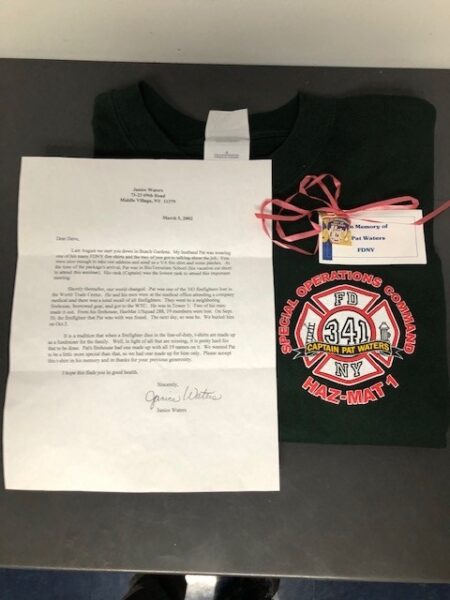 Captain Pat Waters Memorial Shirt, Letter and Pin